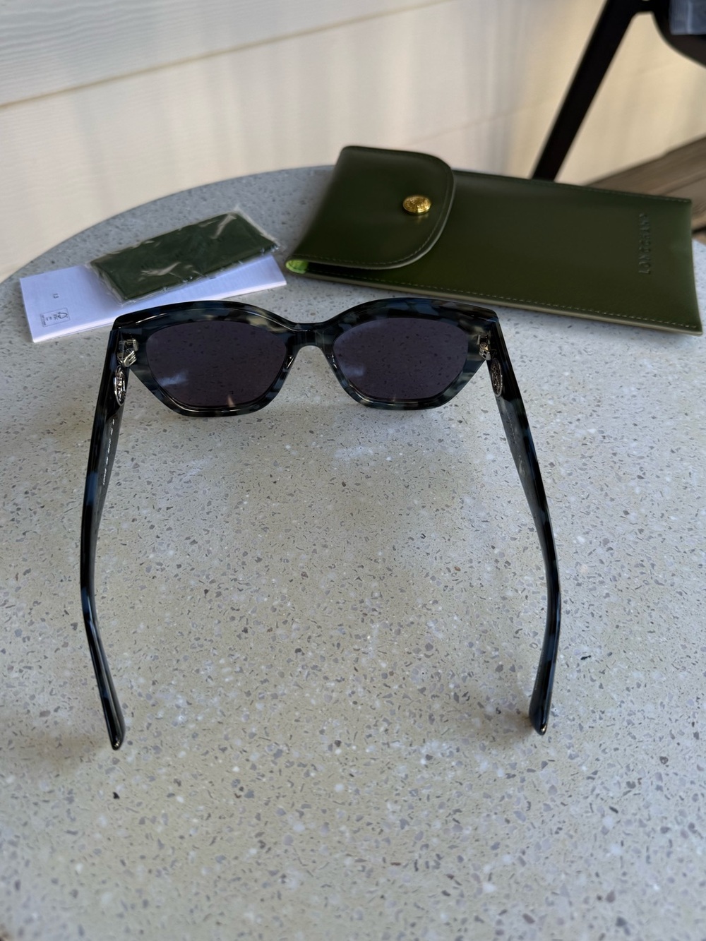 Longchamp Blue Tortoiseshell Cat-Eye Sunglasses - Picture 4 of 11